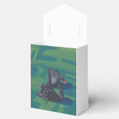 Schwarze Schwäne Schwimmende Gastgeschenk Hochzeit Geschenkschachtel (Geöffnet)