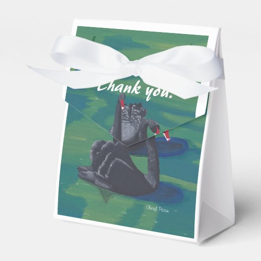 Schwarze Schwäne Schwimmende Gastgeschenk Hochzeit Geschenkschachtel (Vorderseite)
