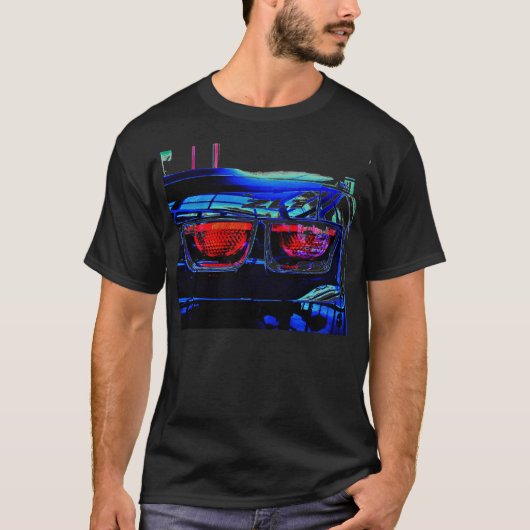 Schwarze Schwanz-Lichter und Abziehbild Chevrolet T-Shirt (Vorderseite)