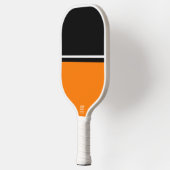 Schwarze schwarze, obere, weiße Streifen Bright Or Pickleball Schläger (Links)