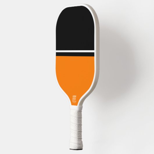 Schwarze schwarze, obere, weiße Streifen Bright Or Pickleball Schläger (Links)