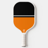 Schwarze schwarze, obere, weiße Streifen Bright Or Pickleball Schläger (Rückseite)