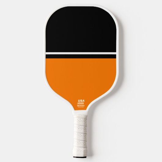 Schwarze schwarze, obere, weiße Streifen Bright Or Pickleball Schläger (Rückseite)