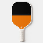Schwarze schwarze, obere, weiße Streifen Bright Or Pickleball Schläger (Vorderseite)