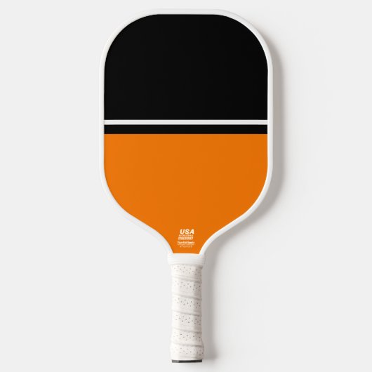 Schwarze schwarze, obere, weiße Streifen Bright Or Pickleball Schläger (Vorderseite)