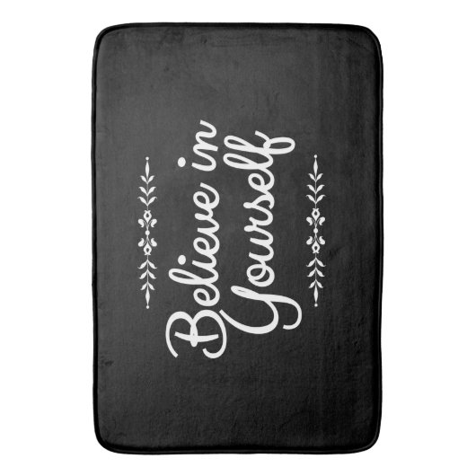 Schwarze Schwarzweiss-Matte des inspirierend Badematte (Vorderseite Vertikal)