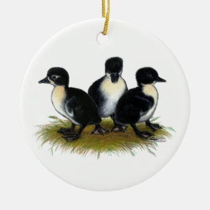 Schwarze schwedische Entenküken Keramik Ornament