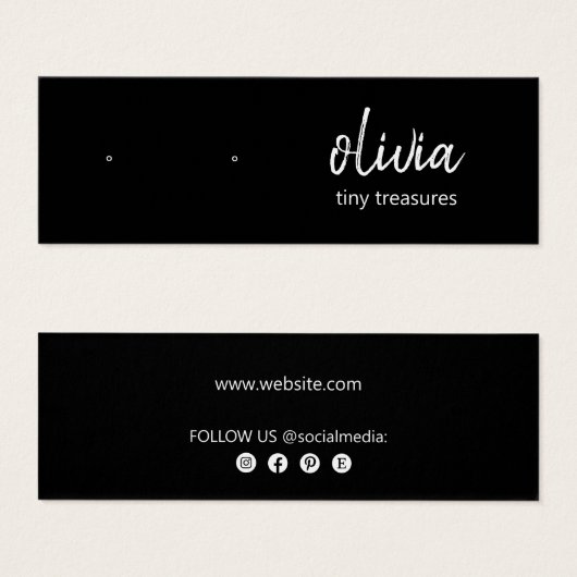 Schwarze Script-Gestell-Erring-Display-Karte (Vorne & Hinten)