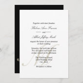 Schwarze Script Monogram Families Wedding Einladun Einladung (Vorne/Hinten)