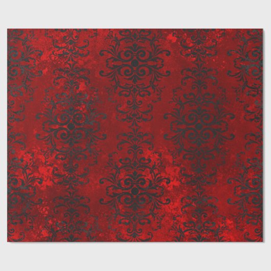 Schwarze Scroll Designs auf Farbtönen Geschenkpapier (Flach)