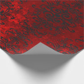 Schwarze Scroll Designs auf Farbtönen Geschenkpapier (Ecke)