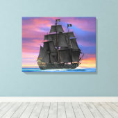 Schwarze Segel der Sieben Meere Leinwanddruck (Insitu (Holzboden))