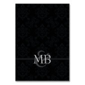 Schwarze Seidenseide Rose Hochzeitskarten Tischnum Tischnummer (Rückseite)