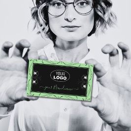 Schwarze Seite Grün Schmuckstücher für Ornamente L Visitenkarte