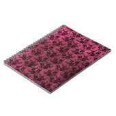 Schwarze Seite mit rosa Hintergrund Notizblock (Linke Seite)