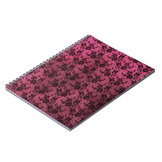 Schwarze Seite mit rosa Hintergrund Notizblock (Linke Seite)