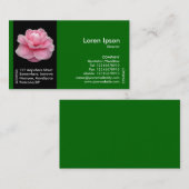 Schwarze Seitenband-Blume - rosa Kamelie II - Grün Visitenkarte (Vorne/Hinten)