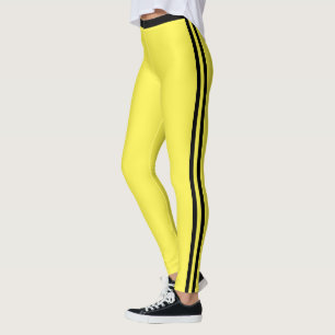 Schwarze Seitenstreifen Gelbe Leggings Ihre Farben
