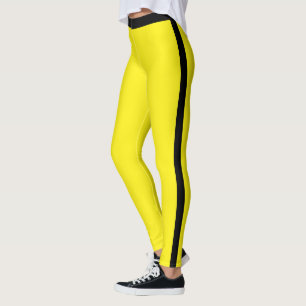 Schwarze Seitenstreifen-Gelbe Leggings oder Wählen