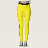 Schwarze Seitenstreifen-Gelbe Leggings oder Wählen (Vorderseite)