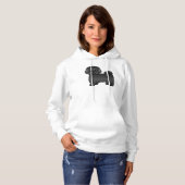 Schwarze Shih Tzu Niedlicher Cartoon Dog Illustrat Hoodie (Vorne ganz)