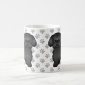 Schwarze Shih Tzu Niedlicher Cartoon Dog Illustrat Kaffeetasse (Mittel)