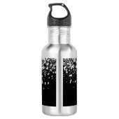 Schwarze Silber-Glitter-Monogramm-Initialen Name Edelstahlflasche (Rückseite)