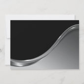 Schwarze Silberhäusliche Party Einladung (Rückseite)