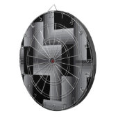 Schwarze, silberne, coole, einzigartige, trendige dartscheibe (Vorderseite rechts)