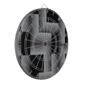 Schwarze, silberne, coole, einzigartige, trendige dartscheibe (Vorderseite Links)