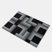 Schwarze, silberne, coole, einzigartige, trendige fußmatte (Schrägansicht)