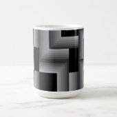 Schwarze, silberne, coole, einzigartige, trendige kaffeetasse (Mittel)