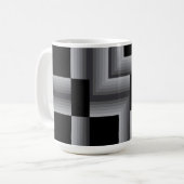 Schwarze, silberne, coole, einzigartige, trendige kaffeetasse (Vorderseite Links)