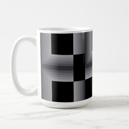 Schwarze, silberne, coole, einzigartige, trendige kaffeetasse (Links)