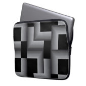 Schwarze, silberne, coole, einzigartige, trendige laptopschutzhülle (Vorderseite Links)