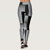 Schwarze, silberne, coole, einzigartige, trendige leggings (Rückseite)