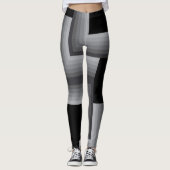 Schwarze, silberne, coole, einzigartige, trendige leggings (Vorderseite)