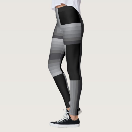 Schwarze, silberne, coole, einzigartige, trendige leggings (Links)