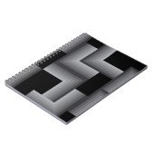 Schwarze, silberne, coole, einzigartige, trendige  notizblock (Linke Seite)