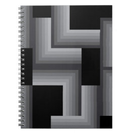 Schwarze, silberne, coole, einzigartige, trendige  notizblock