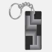 Schwarze, silberne, coole, einzigartige, trendige schlüsselanhänger (Vorderseite links)
