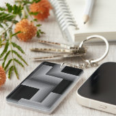 Schwarze, silberne, coole, einzigartige, trendige schlüsselanhänger (Vorderseite rechts)