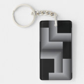 Schwarze, silberne, coole, einzigartige, trendige schlüsselanhänger (Vorderseite)