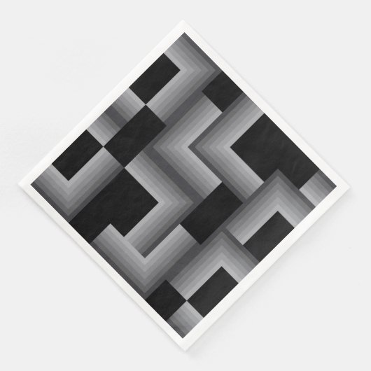 Schwarze, silberne, coole, einzigartige, trendige serviette (Ecke)