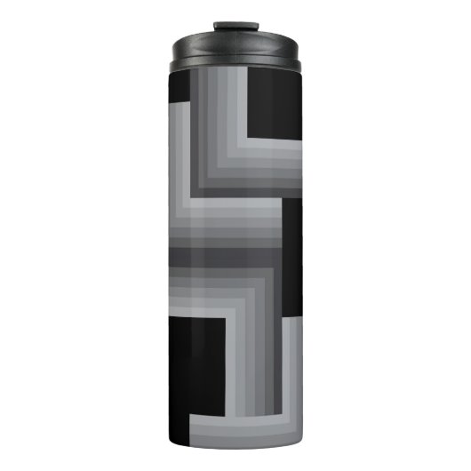 Schwarze, silberne, coole, einzigartige, trendige thermosbecher (Vorderseite)