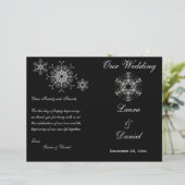 Schwarze, Silberne Glitzer - Snowflakes Hochzeitsp (Stehend Vorderseite)