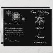 Schwarze, Silberne Glitzer - Snowflakes Hochzeitsp (Vorne/Hinten)