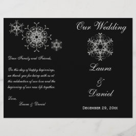 Schwarze, Silberne Glitzer - Snowflakes Hochzeitsp