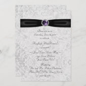 Schwarze silberne lila Einladung des Bonbon-16 (Vorne/Hinten)