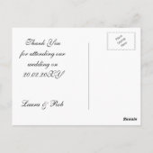 Schwarze Silberschneeflocken Winterhochzeit Danke Postkarte (Rückseite)